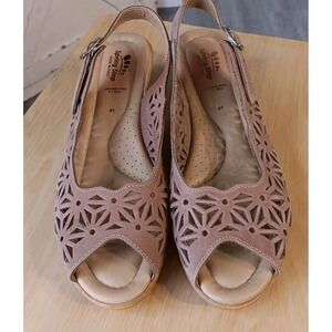 Spring Step US‎ 8/ EU 41 Beige Women's Abigail Wedge Slingback Sandal Nubuck